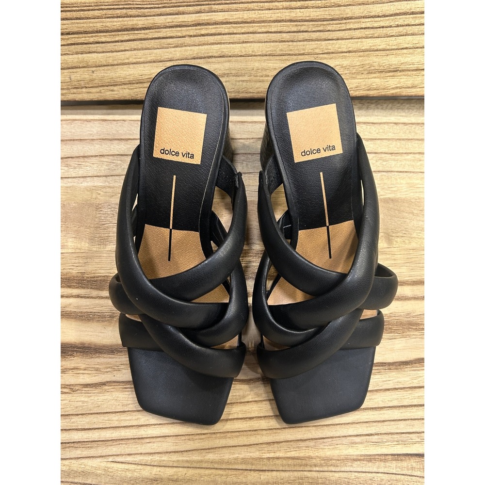 Dolce Vita Padded Mule Heels - Chunky Block Heel‎ - Black - Size 6